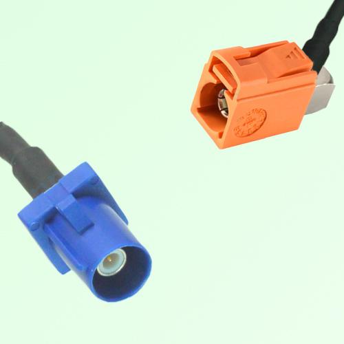 FAKRA SMB C 5005 blue Male to M 2003 pastel orange Female RA Cable FAKRA SMB C 5005 blue Male to M 2003 pastel orange Female RA Cable