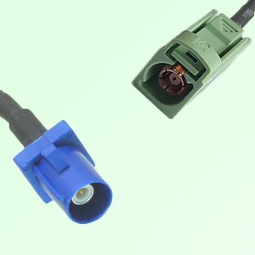 FAKRA SMB C 5005 blue Male Plug to N 6019 pastel green Female Cable