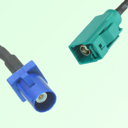 FAKRA SMB C 5005 blue Male Plug to Z 5021 Water Blue Female Jack Cable
