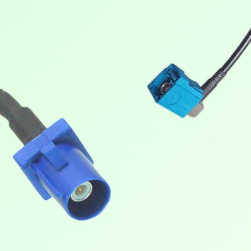 FAKRA SMB C 5005 blue Male to Z 5021 Water Blue Female RA Cable