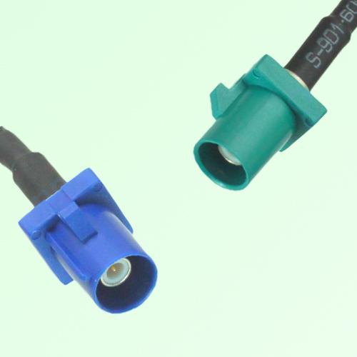 FAKRA SMB C 5005 blue Male Plug to Z 5021 Water Blue Male Plug Cable