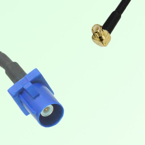 FAKRA SMB C 5005 blue Male Plug to MCX Male Plug Right Angle Cable