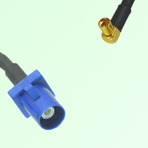 FAKRA SMB C 5005 blue Male Plug to MMCX Female Jack Right Angle Cable