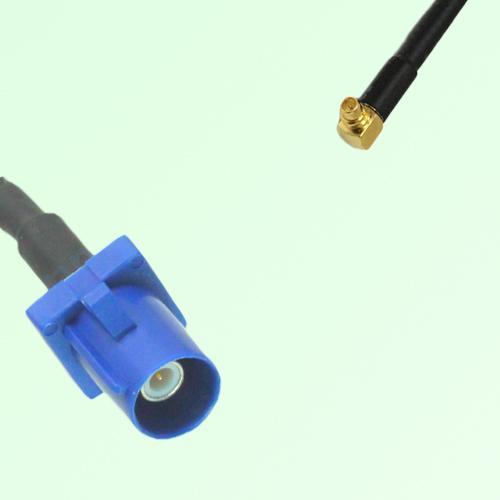 FAKRA SMB C 5005 blue Male Plug to MMCX Male Plug Right Angle Cable