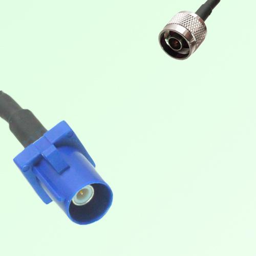 FAKRA SMB C 5005 blue Male Plug to N Male Plug Cable