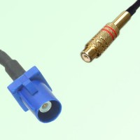 FAKRA SMB C 5005 blue Male Plug to RCA Female Jack Cable