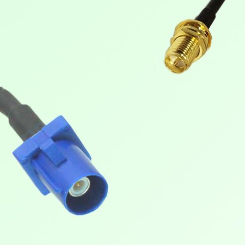 FAKRA SMB C 5005 blue Male Plug to RP SMA Bulkhead Female Jack Cable