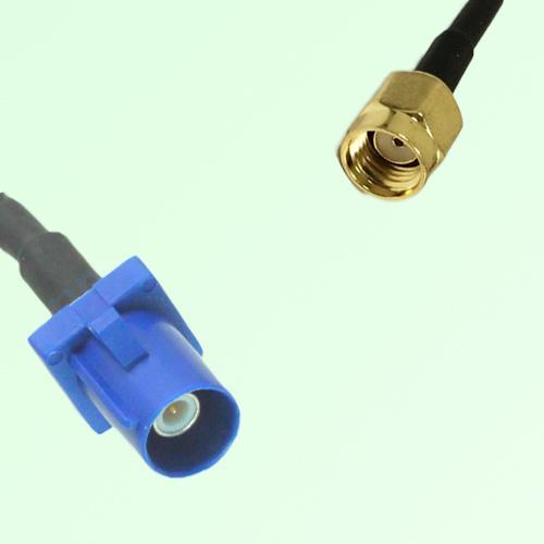 FAKRA SMB C 5005 blue Male Plug to RP SMA Male Plug Cable