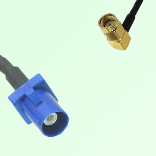 FAKRA SMB C 5005 blue Male Plug to RP SMA Male Plug Right Angle Cable
