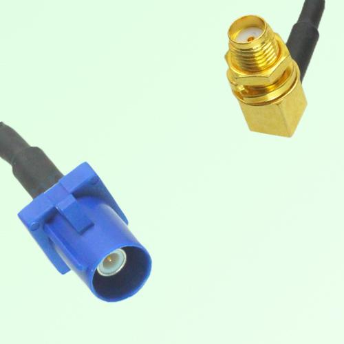 FAKRA SMB C 5005 blue Male Plug to SMA Bulkhead Female Jack RA Cable