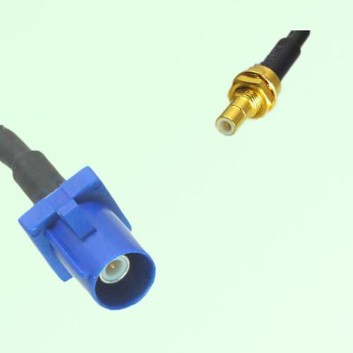 FAKRA SMB C 5005 blue Male Plug to SMB Bulkhead Male Plug Cable