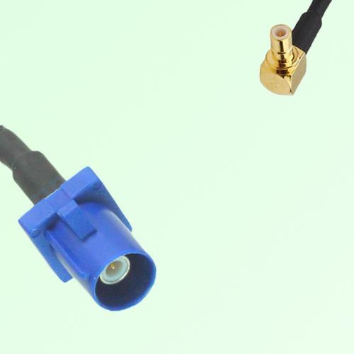 FAKRA SMB C 5005 blue Male Plug to SMB Male Plug Right Angle Cable