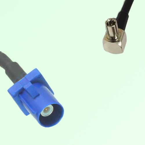 FAKRA SMB C 5005 blue Male Plug to TS9 Male Plug Right Angle Cable