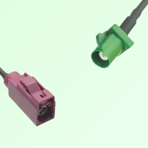 FAKRA SMB D 4004 bordeaux Female Jack to E 6002 green Male Plug Cable
