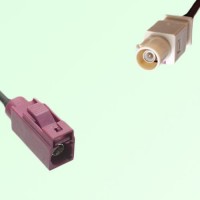 FAKRA SMB D 4004 bordeaux Female Jack to I 1001 beige Male Plug Cable