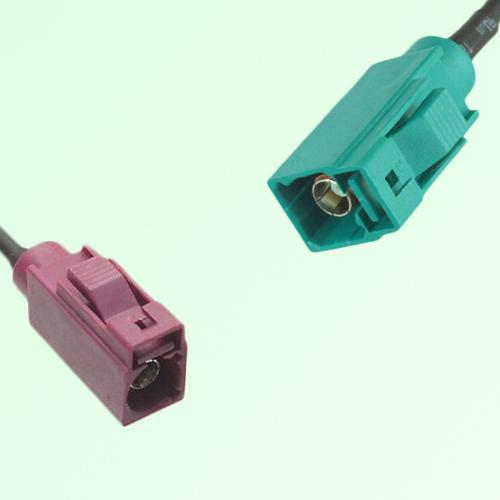 FAKRA SMB D 4004 bordeaux Female to Z 5021 Water Blue Female Cable