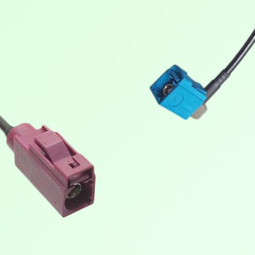 FAKRA SMB D 4004 bordeaux Female to Z 5021 Water Blue Female RA Cable