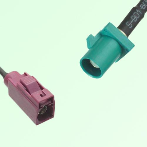 FAKRA SMB D 4004 bordeaux Female Jack to Z 5021 Water Blue Male Cable