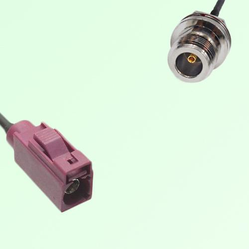 FAKRA SMB D 4004 bordeaux Female to N Front Mount Bulkhead Female Cable FAKRA SMB D 4004 bordeaux Female to N Front Mount Bulkhead Female Cable