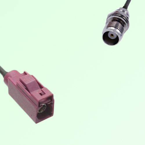 FAKRA SMB D 4004 bordeaux Female to TNC Front Mount Bulkhead Female Cable FAKRA SMB D 4004 bordeaux Female to TNC Front Mount Bulkhead Female Cable