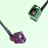 FAKRA SMB D 4004 bordeaux Female RA to E 6002 green Female RA Cable
