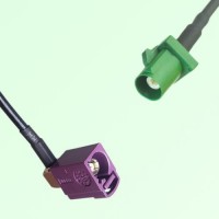 FAKRA SMB D 4004 bordeaux Female Jack RA to E 6002 green Male Cable