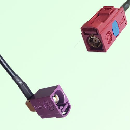 FAKRA SMB D 4004 bordeaux Female RA to L 3002 carmin red Female Cable