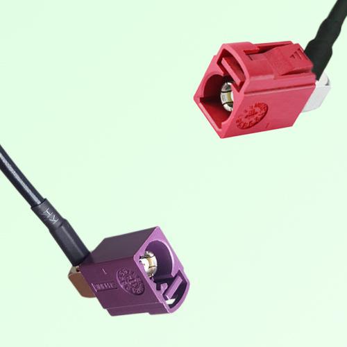 FAKRA SMB D 4004 bordeaux Female RA to L 3002 carmin red Female RA Cable