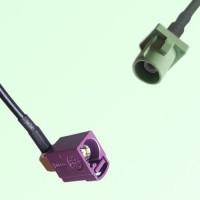 FAKRA SMB D 4004 bordeaux Female RA to N 6019 pastel green Male Cable