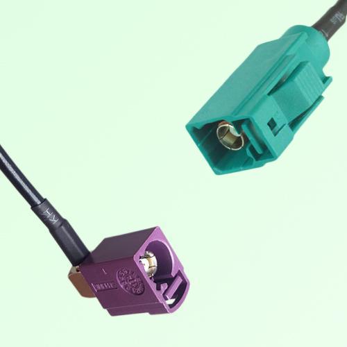 FAKRA SMB D 4004 bordeaux Female RA to Z 5021 Water Blue Female Cable