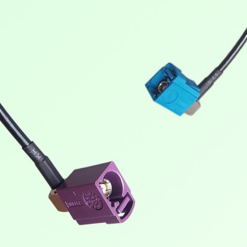 FAKRA SMB D 4004 bordeaux Female RA to Z 5021 Water Blue Female RA Cable