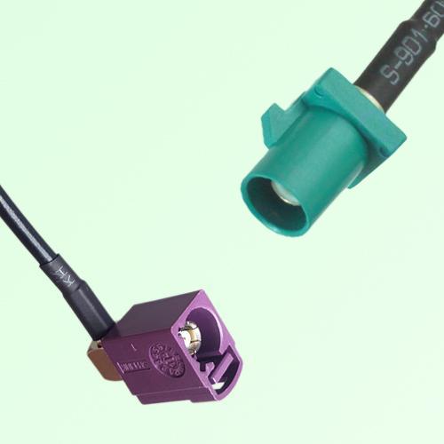 FAKRA SMB D 4004 bordeaux Female RA to Z 5021 Water Blue Male Cable