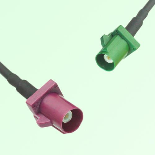 FAKRA SMB D 4004 bordeaux Male Plug to E 6002 green Male Plug Cable