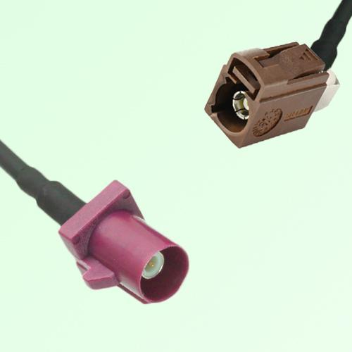 FAKRA SMB D 4004 bordeaux Male to F 8011 brown Female RA Cable