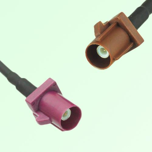 FAKRA SMB D 4004 bordeaux Male Plug to F 8011 brown Male Plug Cable