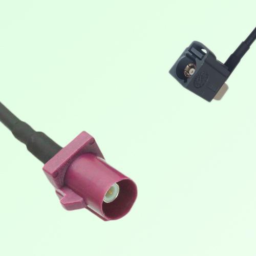 FAKRA SMB D 4004 bordeaux Male to G 7031 grey Female RA Cable