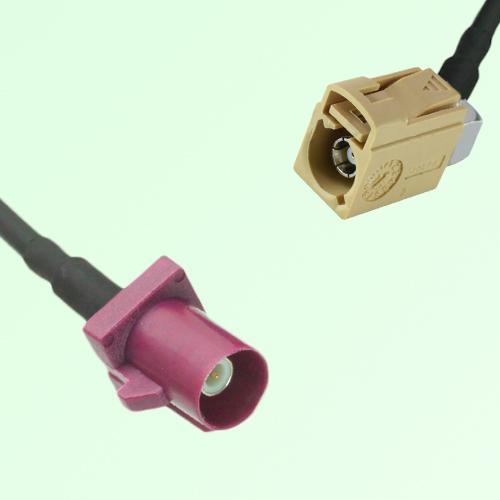 FAKRA SMB D 4004 bordeaux Male to I 1001 beige Female RA Cable FAKRA SMB D 4004 bordeaux Male to I 1001 beige Female RA Cable