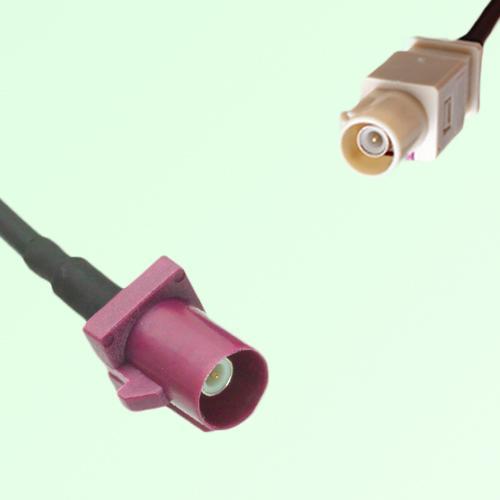 FAKRA SMB D 4004 bordeaux Male Plug to I 1001 beige Male Plug Cable