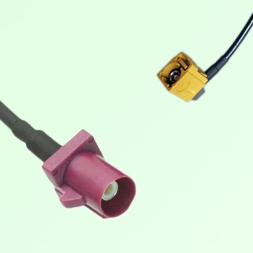 FAKRA SMB D 4004 bordeaux Male to K 1027 Curry Female RA Cable FAKRA SMB D 4004 bordeaux Male to K 1027 Curry Female RA Cable