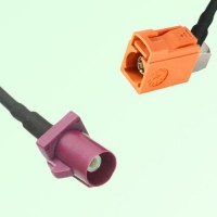 FAKRA SMB D 4004 bordeaux Male to M 2003 pastel orange Female RA Cable FAKRA SMB D 4004 bordeaux Male to M 2003 pastel orange Female RA Cable