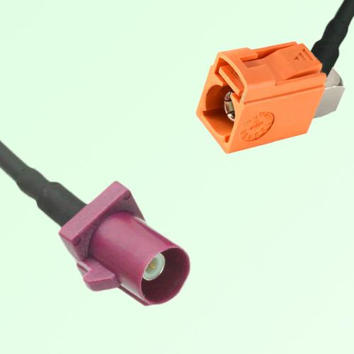FAKRA SMB D 4004 bordeaux Male to M 2003 pastel orange Female RA Cable FAKRA SMB D 4004 bordeaux Male to M 2003 pastel orange Female RA Cable