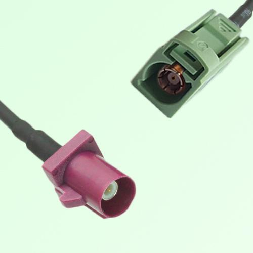 FAKRA SMB D 4004 bordeaux Male to N 6019 pastel green Female Cable