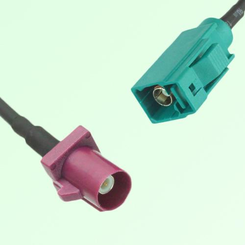 FAKRA SMB D 4004 bordeaux Male Plug to Z 5021 Water Blue Female Cable