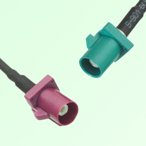 FAKRA SMB D 4004 bordeaux Male Plug to Z 5021 Water Blue Male Cable