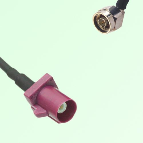 FAKRA SMB D 4004 bordeaux Male Plug to N Male Plug Right Angle Cable