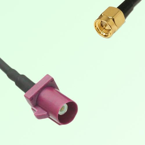 FAKRA SMB D 4004 bordeaux Male Plug to SMA Male Plug Cable