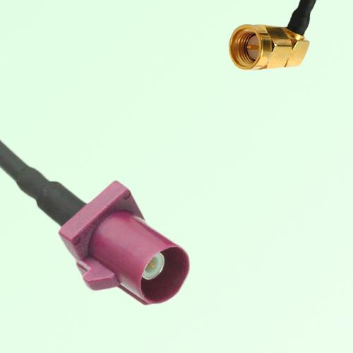 FAKRA SMB D 4004 bordeaux Male Plug to SMA Male Plug Right Angle Cable
