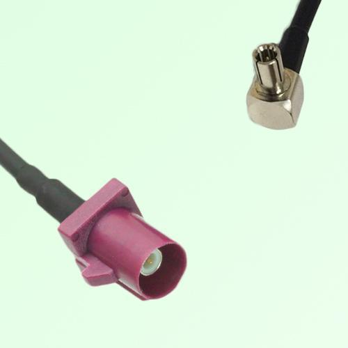 FAKRA SMB D 4004 bordeaux Male Plug to TS9 Male Plug Right Angle Cable