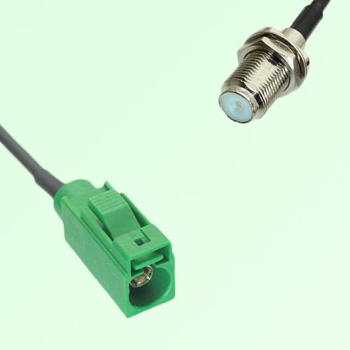 FAKRA SMB E 6002 green Female Jack to F Bulkhead Female Jack Cable FAKRA SMB E 6002 green Female Jack to F Bulkhead Female Jack Cable