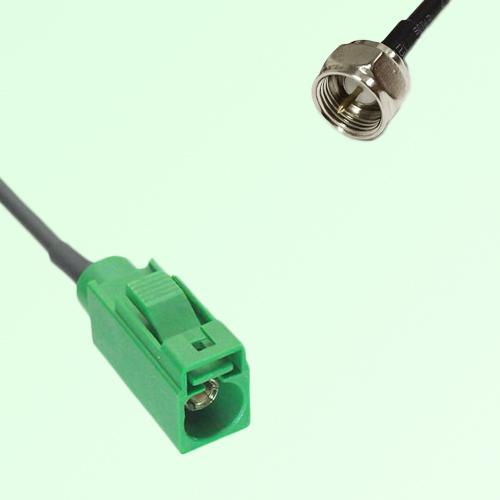 FAKRA SMB E 6002 green Female Jack to F Male Plug Cable FAKRA SMB E 6002 green Female Jack to F Male Plug Cable